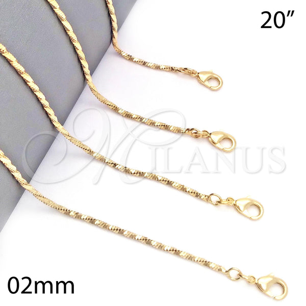 Gold Filled Necklace — Basic Necklace Twist Design Diamond Cutting 04.09. 02 — main product view — SKU 126157 | Oro Laminado collar — básico Necklace Twist diseño Diamond Cutting 04.09. 02 — SKU 126157