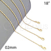 Oro Laminado Basic Necklace, Gold Filled Style Ball Design, Polished, Golden Finish, 04.09.0171.18 (18 Inches Length)