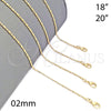 Oro Laminado Basic Necklace, Gold Filled Style Ball Design, Polished, Golden Finish, 04.09.0171.18 (18 Inches Length)