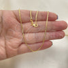 Oro Laminado Basic Necklace, Gold Filled Style Curb Design, Polished, Golden Finish, 04.09.0173.18 (18 Inches Length)