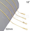 Oro Laminado Basic Necklace, Gold Filled Style Curb Design, Polished, Golden Finish, 04.09.0173.18 (18 Inches Length)