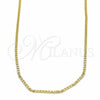 Oro Laminado Basic Necklace, Gold Filled Style Curb Design, Polished, Golden Finish, 04.09.0173.20 (20 Inches Length)