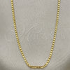 Oro Laminado Basic Necklace, Gold Filled Style Curb Design, Polished, Golden Finish, 04.09.0173.20 (20 Inches Length)