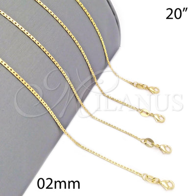 Collar de Oro Laminado 04.09.0173.20 por Mayoreo, vista principal del producto
