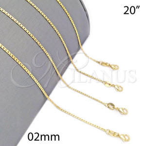 Gold Filled Necklace — Basic Necklace Curb Design Polished 04.09. 20 Inches — main product view — SKU 126163 | Oro Laminado collar — básico Necklace Curb diseño pulido 04.09. 20 Inches — SKU 126163