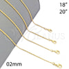 Oro Laminado Basic Necklace, Gold Filled Style Singapore Design, Polished, Golden Finish, 04.09.0174.18 (18 Inches Length)
