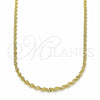 Oro Laminado Basic Necklace, Gold Filled Style Twist Design, Polished, Golden Finish, 04.09.0176.20 (20 Inches Length)