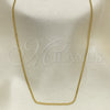 Oro Laminado Basic Necklace, Gold Filled Style Miami Cuban Design, Polished, Golden Finish, 04.09.0177.18 (18 Inches Length)
