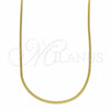 Oro Laminado Basic Necklace, Gold Filled Style Miami Cuban Design, Polished, Golden Finish, 04.09.0178.20 (20 Inches Length)