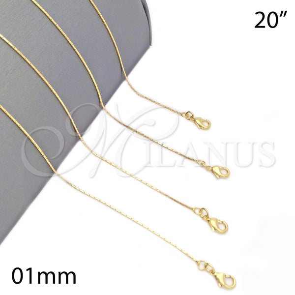 Gold Filled Necklace — Basic Necklace Snake Design Polished 04.09. 20 Inches — main product view — SKU 126177 | Oro Laminado collar — básico Necklace Snake diseño pulido 04.09. 20 Inches — SKU 126177