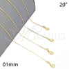 Oro Laminado Basic Necklace, Gold Filled Style Snake Design, Polished, Golden Finish, 04.09.0179.20 (20 Inches Length)