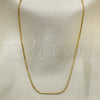 Oro Laminado Basic Necklace, Gold Filled Style Snake Design, Polished, Golden Finish, 04.09.0180.18 (18 Inches Length)