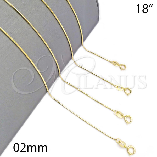 Gold Filled Necklace — Basic Necklace Snake Design Polished 04.09. 18 Inches — main product view — SKU 126178 | Oro Laminado collar — básico Necklace Snake diseño pulido 04.09. 18 Inches — SKU 126178