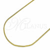 Oro Laminado Basic Necklace, Gold Filled Style Rat Tail Design, Polished, Golden Finish, 04.09.0181.18 (01 MM Thickness, 18 Inches Length)