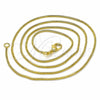 Oro Laminado Basic Necklace, Gold Filled Style Rat Tail Design, Polished, Golden Finish, 04.09.0181.18 (01 MM Thickness, 18 Inches Length)
