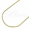Oro Laminado Basic Necklace, Gold Filled Style Rat Tail Design, Polished, Golden Finish, 04.09.0181.20 (01 MM Thickness, 20 Inches Length)