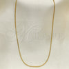 Oro Laminado Basic Necklace, Gold Filled Style Rat Tail Design, Polished, Golden Finish, 04.09.0181.20 (01 MM Thickness, 20 Inches Length)