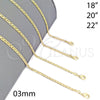 Oro Laminado Basic Necklace, Gold Filled Style Mariner Design, Polished, Golden Finish, 04.09.0182.20 (20 Inches Length)