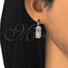 Oro Laminado Small Hoop, Gold Filled Style with White Crystal, Polished, Golden Finish, 02.100.0092.15