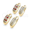 Oro Laminado Small Hoop, Gold Filled Style with White Crystal, Polished, Golden Finish, 02.100.0092.15