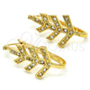 Oro Laminado Small Hoop, Gold Filled Style with White Crystal, Polished, Golden Finish, 02.100.0093.15