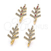 Oro Laminado Small Hoop, Gold Filled Style with White Crystal, Polished, Golden Finish, 02.100.0093.15