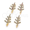 Oro Laminado Small Hoop, Gold Filled Style with Garnet and White Crystal, Polished, Golden Finish, 02.100.0093.1.15