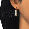 Oro Laminado Small Hoop, Gold Filled Style with White Crystal, Polished, Golden Finish, 02.100.0097.15