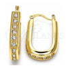 Oro Laminado Small Hoop, Gold Filled Style with White Crystal, Polished, Golden Finish, 02.100.0097.20