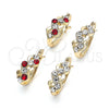 Oro Laminado Small Hoop, Gold Filled Style with White Crystal, Polished, Golden Finish, 02.100.0098.20