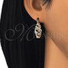 Oro Laminado Small Hoop, Gold Filled Style with White Crystal, Polished, Golden Finish, 02.100.0099.15