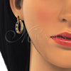 Oro Laminado Small Hoop, Gold Filled Style with Black and White Crystal, Polished, Golden Finish for wholesale, additional product view 2