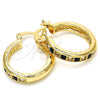 Oro Laminado Small Hoop, Gold Filled Style with Black and White Crystal, Polished, Golden Finish for wholesale, additional product view 5