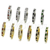 Oro Laminado Small Hoop, Gold Filled Style with Black and White Cubic Zirconia, Polished, Golden Finish, 02.210.0095.10.25