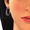 Rhodium Gold Filled Huggie Hoop, with Multicolor Cubic Zirconia, Polished, Rhodium Finish, 02.210.0089.10.25