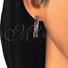 Rhodium Gold Filled Huggie Hoop, with Multicolor Cubic Zirconia, Polished, Rhodium Finish, 02.210.0089.10.25