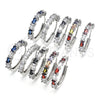 Rhodium Gold Filled Huggie Hoop, with Black and White Cubic Zirconia, Polished, Rhodium Finish, 02.210.0089.11.25