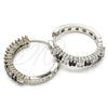 Rhodium Gold Filled Huggie Hoop, with Black and White Cubic Zirconia, Polished, Rhodium Finish, 02.210.0105.11.25