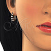 Oro Laminado Huggie Hoop, Gold Filled Style with Black and White Cubic Zirconia, Polished, Golden Finish, 02.316.0046.15