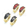 Oro Laminado Huggie Hoop, Gold Filled Style with Black Cubic Zirconia, Polished, Golden Finish, 02.316.0052.1.15