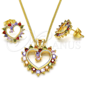 Gold Filled Ring — Earring and Pendant Adult Set Heart Design with — main product view — SKU 126276 | Oro Laminado anillo — Earring and Pendant Adult Set corazón diseño with — SKU 126276
