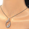 Oro Laminado Pendant Necklace, Gold Filled Style Teardrop Design, with Rose Water Opal Cubic Zirconia and White Crystal, Polished, Golden Finish, 04.156.0184.1.20 (02 MM Thickness, 20 Inches Length)