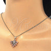 Oro Laminado Pendant Necklace, Gold Filled Style Teardrop Design, with Rose Water Opal and White Cubic Zirconia, Polished, Golden Finish, 04.156.0185.20 (02 MM Thickness, 20 Inches Length)