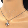 Oro Laminado Pendant Necklace, Gold Filled Style Teardrop Design, with Rose and White Cubic Zirconia, Polished, Golden Finish, 04.156.0185.2.20 (02 MM Thickness, 20 Inches Length)