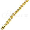 Oro Laminado Fancy Bracelet, Gold Filled Style Heart and Teardrop Design, Polished, Tricolor, 03.100.0053.1.08 (08 MM Thickness, 8 Inches Length)