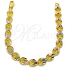 Oro Laminado Fancy Bracelet, Gold Filled Style Heart and Teardrop Design, Polished, Tricolor, 03.100.0053.1.08 (08 MM Thickness, 8 Inches Length)