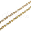 Oro Laminado Fancy Bracelet, Gold Filled Style Heart and Teardrop Design, Polished, Tricolor, 03.100.0053.1.08 (08 MM Thickness, 8 Inches Length)