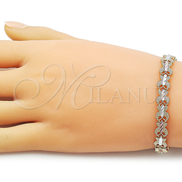 Gold Filled Bracelet — Fancy Bracelet Butterfly Design Diamond Cutting Tricolor 03. — alternate product view — SKU 126329 | Oro Laminado brazalete — elegante Bracelet Butterfly diseño Diamond Cutting Tricolor 03. — SKU 126329
