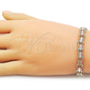 Oro Laminado Fancy Bracelet, Gold Filled Style Butterfly Design, Diamond Cutting Finish, Tricolor, 03.100.0025.1.07 (Thickness, 7 Inches Length)