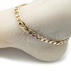 Oro Laminado Basic Anklet, Gold Filled Style Curb Design, Polished, Golden Finish, 5.222.001.10 (200 Gauge, Thickness, 10 Inches Length)